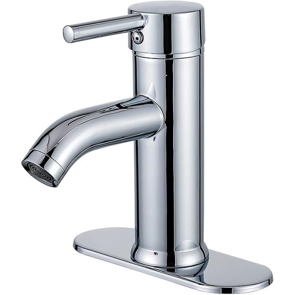 VOKIAL Silver bathroom faucet Bathroom sink faucet vanity Single hole single handle Modern RV ...